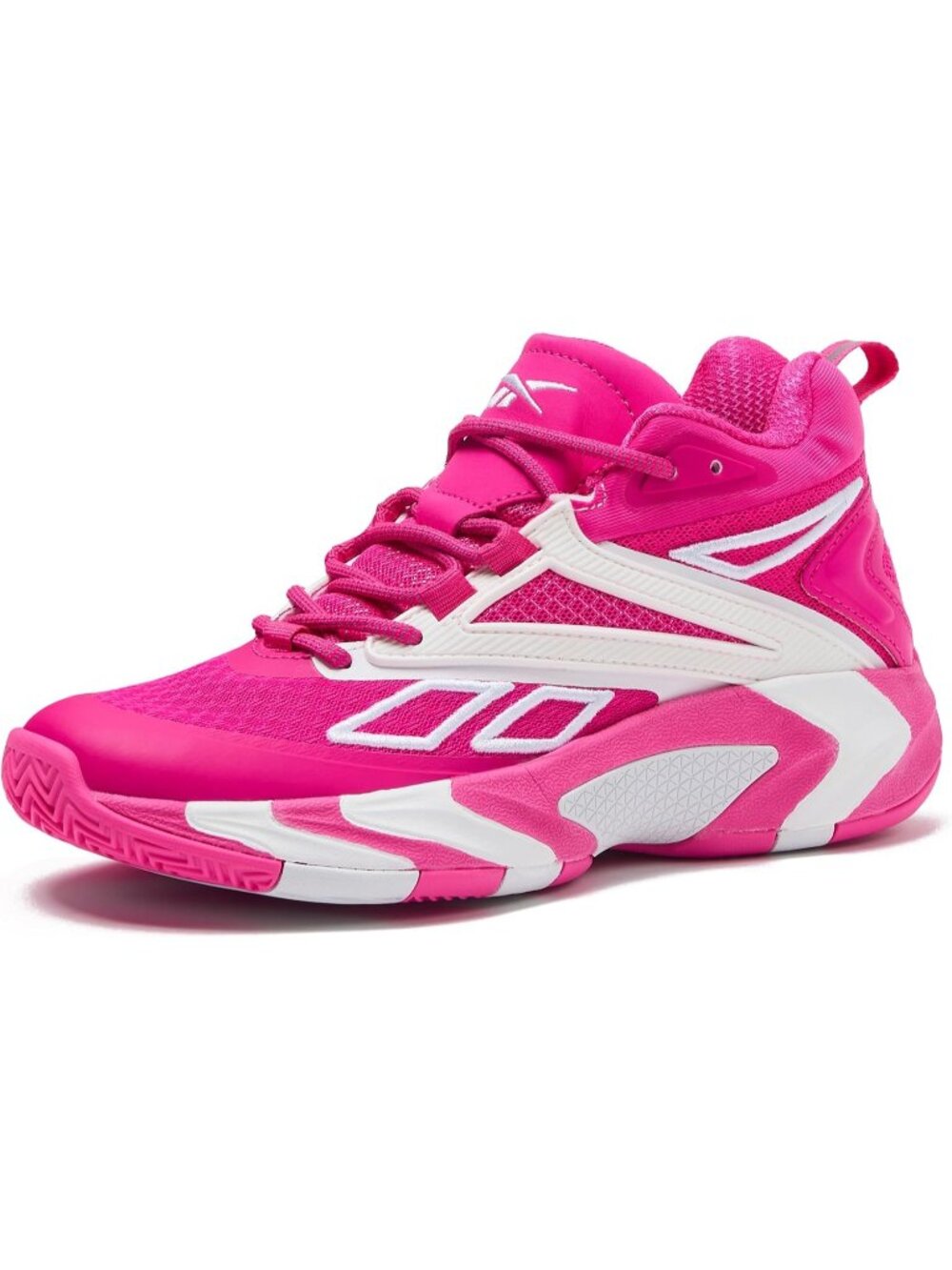 Men's Pink Glow Zone Breaker High Top Sports Lace Up Sneakers Basketball Shoes